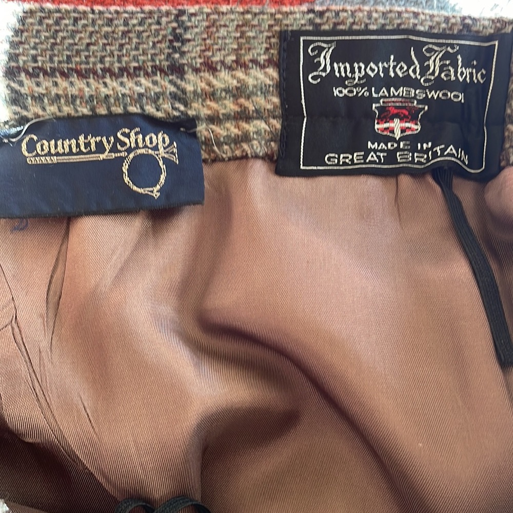 Country Shop Vintage Three Piece Wool Plaid and Suede Trim Suit - Picture 11 of 13
